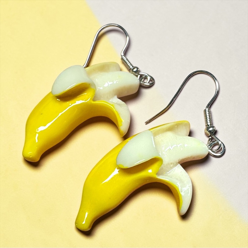 SALE! Peeled Banana Dangle Earrings, Savannah Bananas Baseball Inspired Fun! NWT